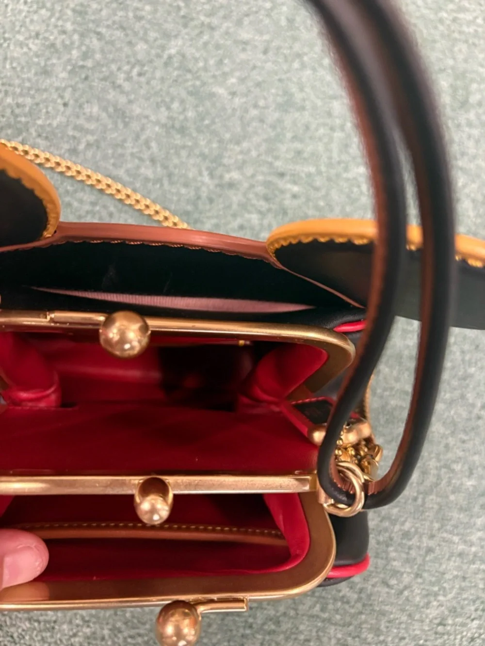 Coach X Mickey Keith Haring Glovetanned with Edgestain Kisslock Bag - Picture 3 of 5